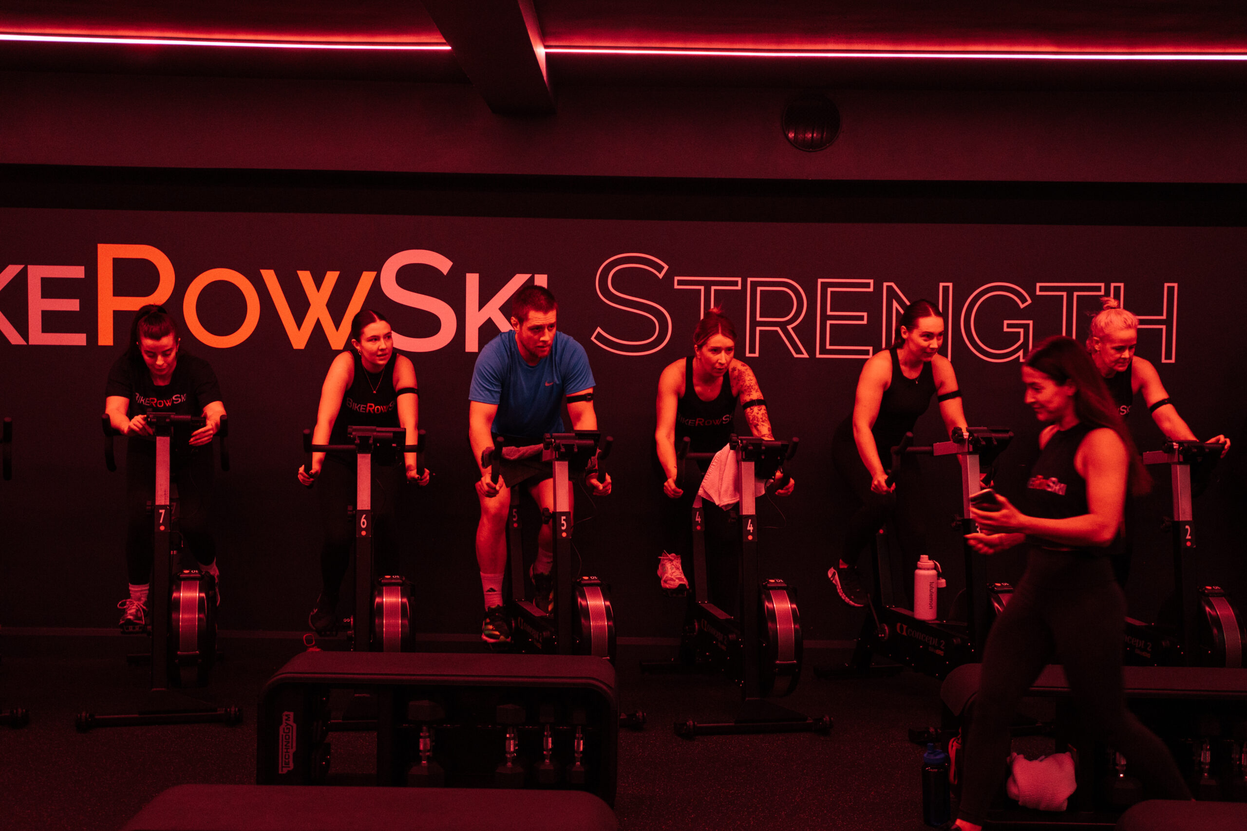Beginner friendly fitness class at BikeRowSki